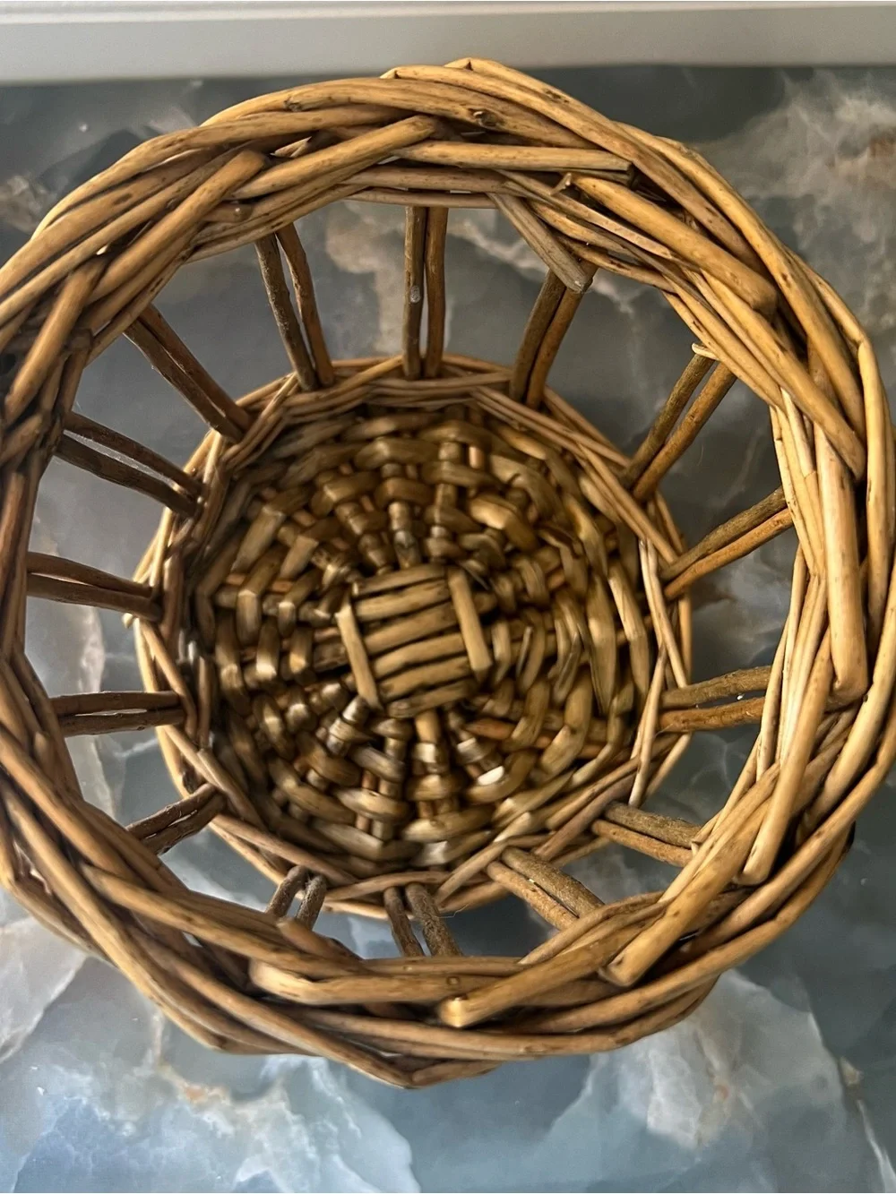 Vintage Natural Brown Woven Lantern with Clear Glass